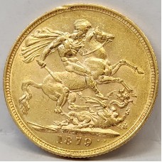 AUSTRALIA 1879 . ONE 1 SOVEREIGN . MELBOURNE . GOLD